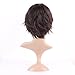 Heat Resistant Synthetic Wig Short Brown 12 Styles Full Wig with Bangs Short Hair Full Head 5'' / 5 inch+Stretchable Elastic Wig Net,#2 Dark brown