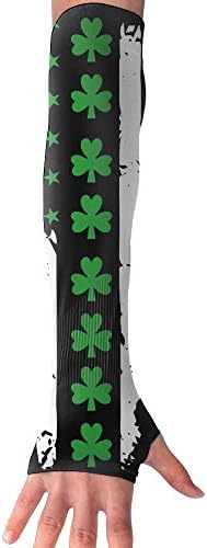 Newglovesparty St. Patrick's Day Irish American Flag Sun Protective Sunscreen Cuff Glove Arm Sleeves
