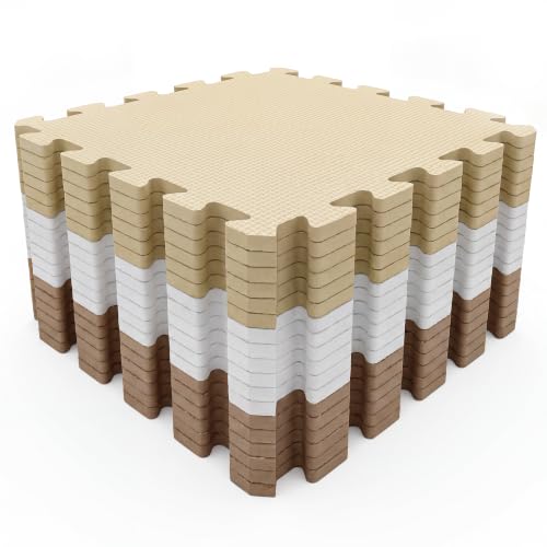 Mocosy 18 tlg. Bodenschutzmatten, Fitnessmatten aus hochdichtem EVA, Beige