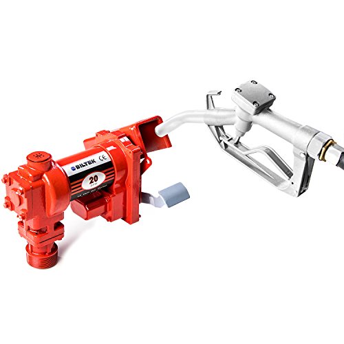 12V DC High-Flow 20 GPM Fuel Transfer Pump for Gasoline, Diesel Fuel, Kerosene, Mineral Spirits, Heptane, Hexane, E15, Biodiesel, and Similar Fuels or Oils
