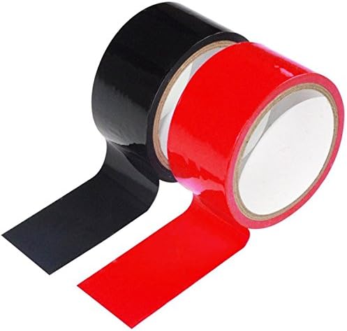 Non stick duct tape - no glue no sticky - easy to use strap on - 2 pack (black and red)