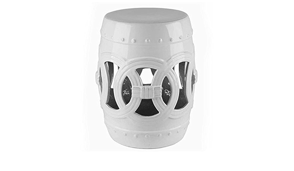 Amazon Com Moroccan Geometric White Ceramic Garden Stool Patio Lawn Garden