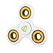Exgreem NEW 2017 DIRT RESISTANT EDC Tri-Spinner Fidget Toy Smooth Surface Finish Ultra Durable 2-3 Min Spins Non-3D printed (two pack) ((White&Black)Yellow)