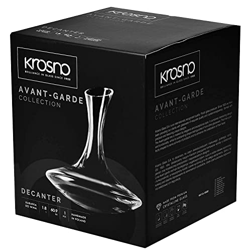 KROSNO Red Wine Decanter Carafe Glass 1800 ML 60.9 oz European