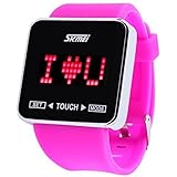 Jewtme Touch Screen Digital LED Waterproof Boys Girls Sport Casual Wrist Watches -Purple