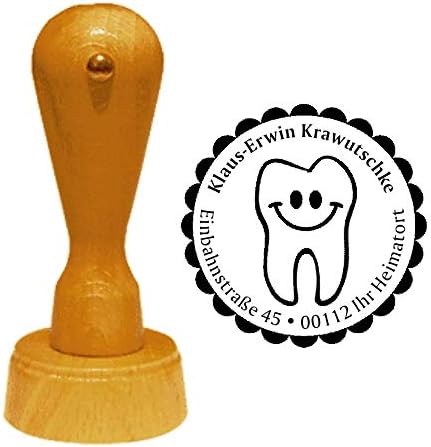 Adressstempel KÄNGURU Ø40mm - Personalisiert Mit Motiv & Zierrand