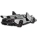 Best Choice Products 1/14 Scale Remote Control Luxury Car Lamborghini Veneno Toy for Kids w/ Gravity Sensor, Engine Sounds, Head and Rear Lights, Opening Door - Silver