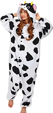 Sayadress Halloween Cosplay Costumes Hooded One-piece Anime Pjs Cow Medium