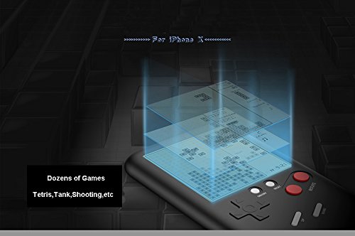 Game Phone Case Games Built in For iPhone X,Julyfox Ultra Slim Protective Phone Case 3D With Screen Tetris Games System For X Drop-Proof Bump-Proof Scratch-Proof Black