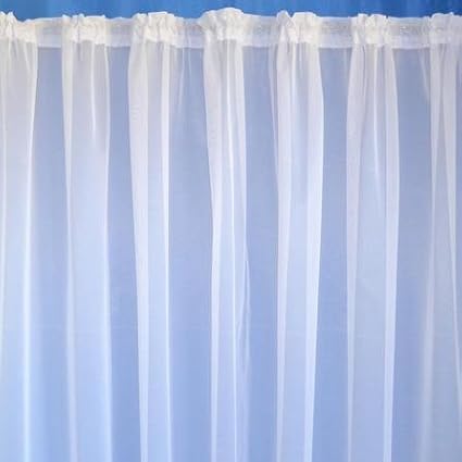 Dunelm Plain White Net Curtain With Lead Weighted Hem Sold By The