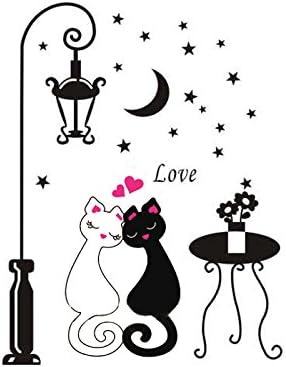 Adesivo De Parede Fofo Para Casais Gatos Desenho Animado Decoracao De Quarto Infantil Amazon Com Br