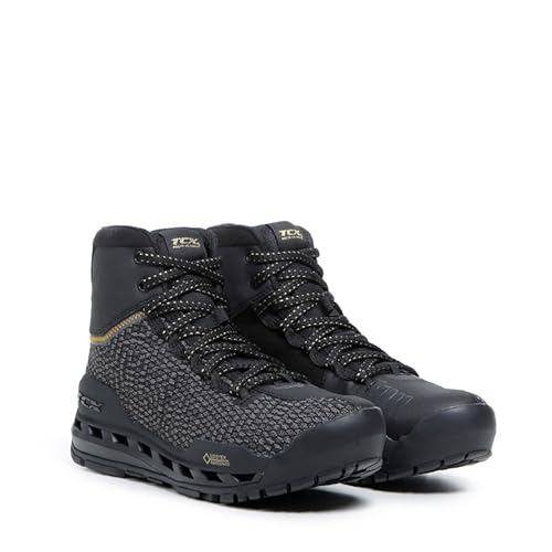 TCX - Climatrek Surround Lady GTX, Womens Waterproof Motorcycle Boot, Versatile with Gore-Tex Surround Technology, Laces Closure, Black/Gold