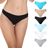 5 Pack Women's Thong Underwear Cotton Breathable Panties