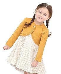 Lilax Little Girls' Knit Long Sleeve Button Closure