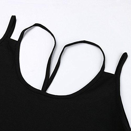 Women's Summer Sleeveless Pleated Back Closure Casual Tank Tops Blouse Shirt Casual Flare Tunic Tshirt Tee Black - Thumbnail 6