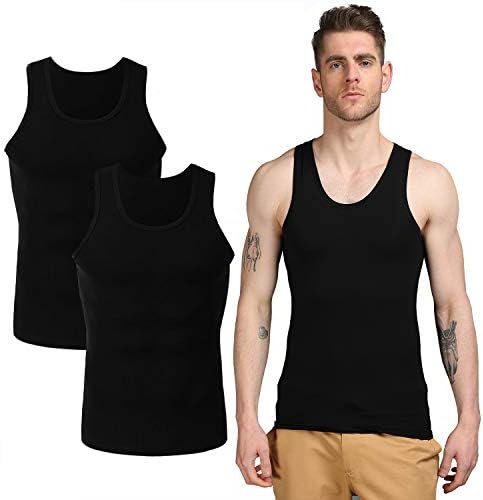 エイエムエッチ Amh タンクトップ インナーシャツ メンズ 肌着 無地 セット 別倉庫からの配送 3枚組 2枚組 Uネック 綿100