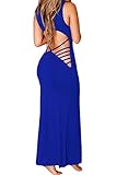 Chase Secret Womens Summer Beach Hollow Out Maxi Club Dress Small Blue