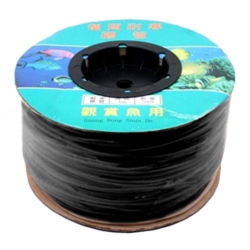 Hailea Silicone Air Line Tubing Pond Aquarium Hydroponics 4mm ID x 6mm OD [Black] [20 Metres]