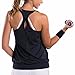SYROKAN Women's Active Racerback Athletic Sports T-Shirt Long Yoga Crop Tank Top Black Small