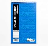 Silvine 8x5 Inch Reporter's Spiral Notebook 160 Pages Pack of 12 Blue view 2