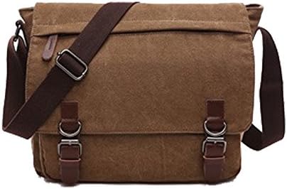 OrchidBest Vintage Canvas Messenger Bag Durable Traveling Satchel Stylish Laptop Bag for Trips/School/Work (Coffee)
