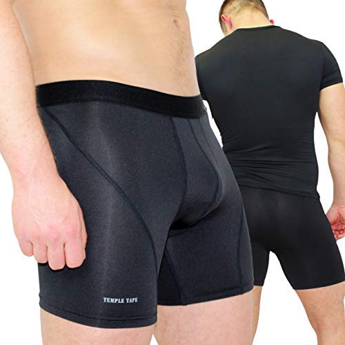 Temple Tape Underwear for Men Sports Performance Boxer Briefs 3-Pack Black Small - Thumbnail 5