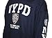 NYC FACTORY NYPD Hoodie White Sleeve Print Sweatshirt Navy Blue Medium