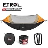 ETROL Upgraded 2 in 1 Large Camping Hammock with Net, Pop-Up Lightweight Portable Hanging Hammocks with Tree Straps, Swing Sleeping Hammock with Net for Outdoor, Hiking, Backpacking,