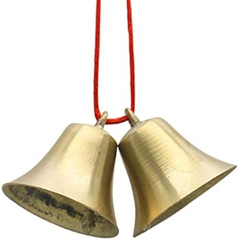 Buorsa Pack of 2 Pieces Vintage Style Brass Hanging Bell 2