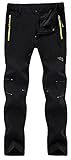 Singbring Men's Outdoor Lightweight Quick Drying Hiking Pants Large Black(608)