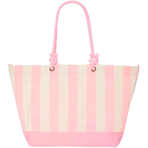 Victoria's Secret VS Logo Strass Heritage Stripe Tote Bag Rosa