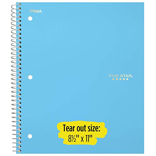 Five Star Spiral Notebook, 1 Subject, College Ruled Paper, 100 Sheets ...