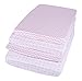 Ely's & Co. Patent Pending Waterproof Sheets, White and Pink Chevron and Polka Dots (2 Pack) (Playard, Pink)