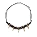 Lemu Jewelry Mens Prehistoric Caveman Tribal Real Wolf Tooth Necklace (Brown)