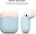 elago Duo Silicone Case Compatible with Apple AirPods Case 1 & 2, Premium Protective Silicone, Supports Wireless Charging, 2 Caps + 1 Body [ Pink, White + Pastel Blue ]