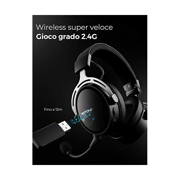 Bassa Latenza 17 ore Di Utilizzo Wireless Cancellazione del Rumore  Microfono rimovibile per Xbox One Mpow Air 2,4GHz Wireless Cuffie Gaming  per PS4/PC Cablato Opzionale 3D Surround Accessori per audio e video