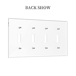 Grey Leaves 4 Gang Light Switch Cover Decorative
