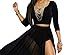TomYork Black Sheer Slit Panty Luxe Maxi Skirt(Size,L)