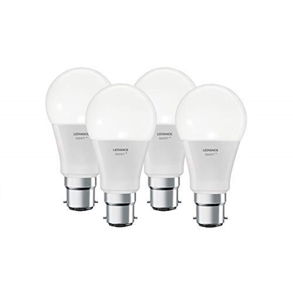 LEDVANCE LED lamp , Base: B22d , RGBW , 2000…6500 K , 10 W , replacement for 60 W Incandescent bulb , SMART+ Classic Multicolour [Energy efficiency class A](pack of 4)