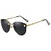 WELUK Fashion Polarized Rimless Cateye Sunglasses Oversized Color Tinted Black
