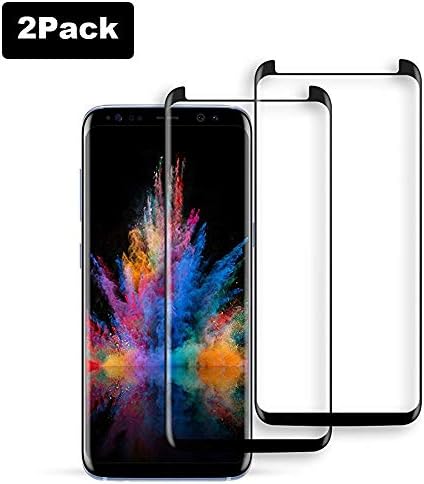 [2-Pack] Galaxy S8 Plus Screen Protector Glass [Easy Installation ] 3D Curved [Ultra HD Clear] Screen Protector for Galaxy S8 Plus S8+ (6.2") (Not for S8) (2Pack) (S8Plus-2Pack)