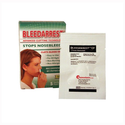 Think Safe BACP1 Bleed Arrest Nasal Sponge 5 Pack (1/2" x 1.5" nasal