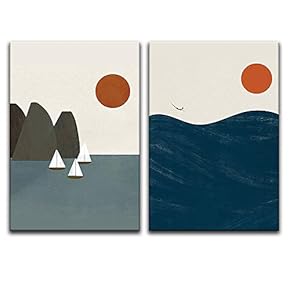 2 Piece Canvas Wall Art Modern Art Canvas Prints Home Artwork Decoration for Living Room,Bedroom - 16"x24" x 2 Panels
