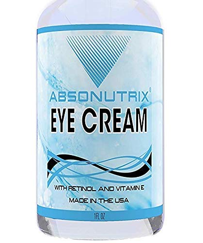 Absonutrix Anti-Aging Eye Cream, Skin Moisturizer with Retinol & Vitamin E helps Wrinkles, Fine Lines, Crows Feet, Dark Circles, Bags & Puffiness, for Under & Around Eyes, Made in the USA, 1 Fl. Oz