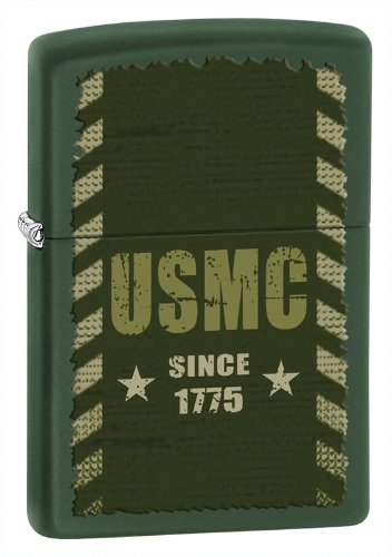 Zippo Green Matte Marines Since 1775 Lighter