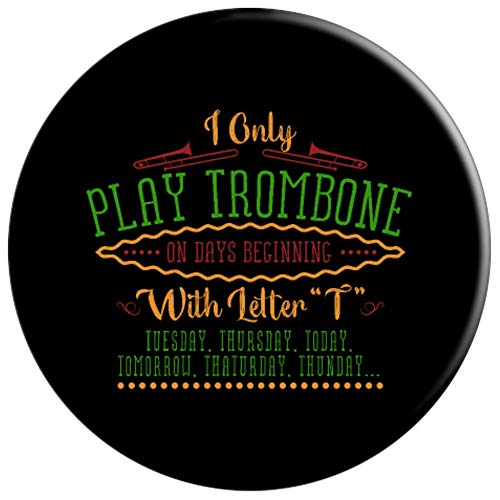 Funny Trombone Band Player Accessories Gift Men Women Kids PopSockets Grip and Stand for Phones and Tablets - Thumbnail 2