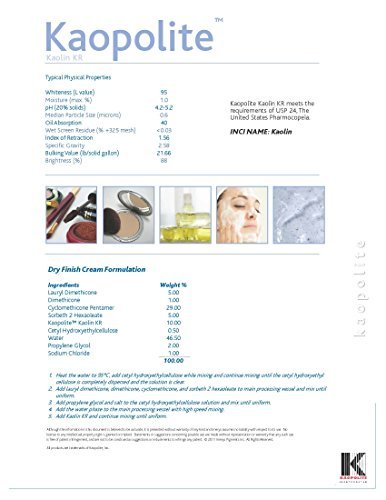 100% Natural ,Pure, White Kaolin KR Cosmetic Grade/ Personal Care Kaolin Clay Fine Powder Made in USA (8oz)