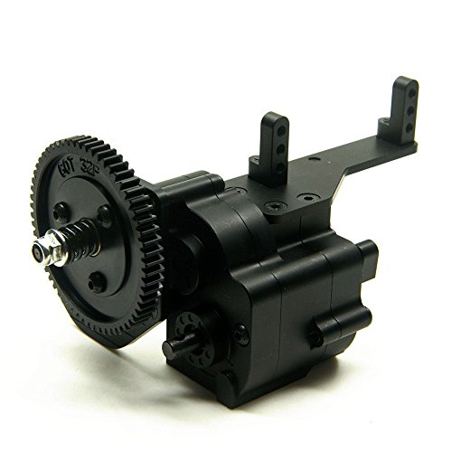 AX2 2 Aluminum Speed Transmission Case Gearbox for 1:10 RC4WD Axial SCX10 Wraith Honcho RC Car Black