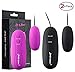 Sexy Slave Wired Remote Control 12-Frequency Bullet Vibrators – Waterproof Vibrating Love Egg (Pack of 2, Black and Purple)thumb 1