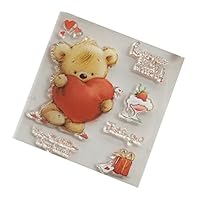 Haayward Bear Heart DIY Silicone Clear Stamp Cling Seal Scrapbook Embossing Album Decor